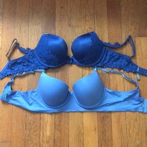 Aerie Periwinkle & Blue Push-up Bra Bundle